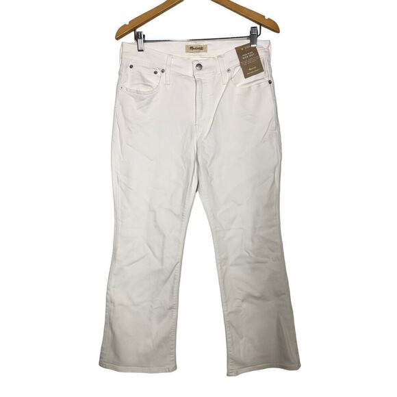 Madewell Kick Out Jeans Mid Rise Ankle Length Pure White NWT 32 - Picture 6 of 13